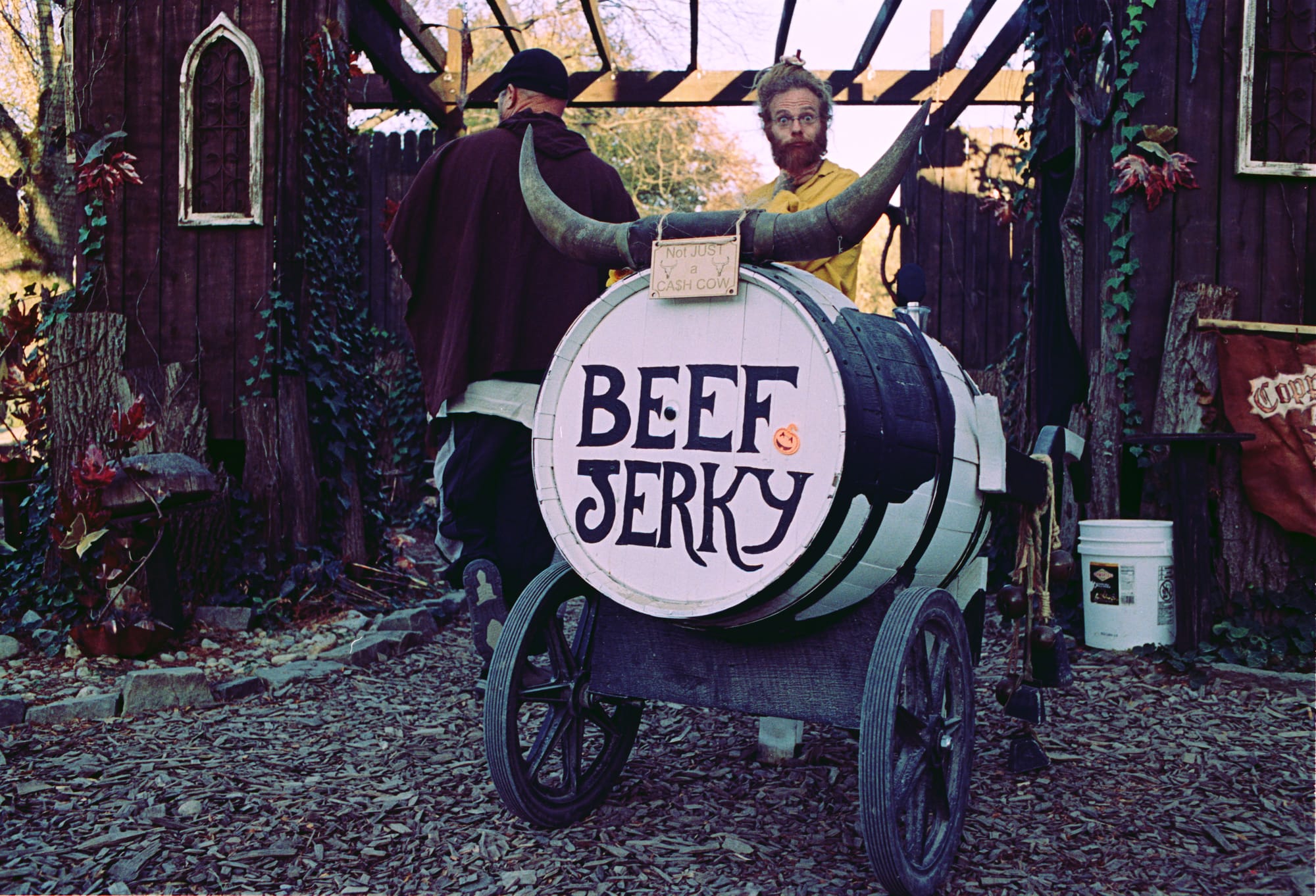 Beef Jerky vendor cask at the Ohio Renaissance Festival, 2024